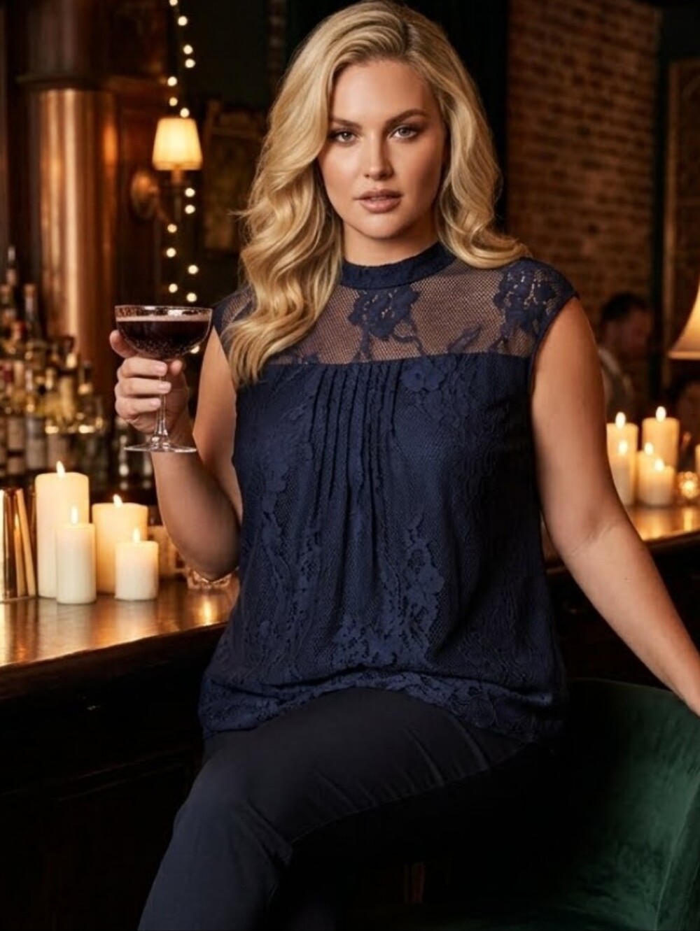 ⭐️2/$30⭐️ Sweet Rain Women's Mock Neck Black Lace Sleeveless Blouse Plus Size 2X